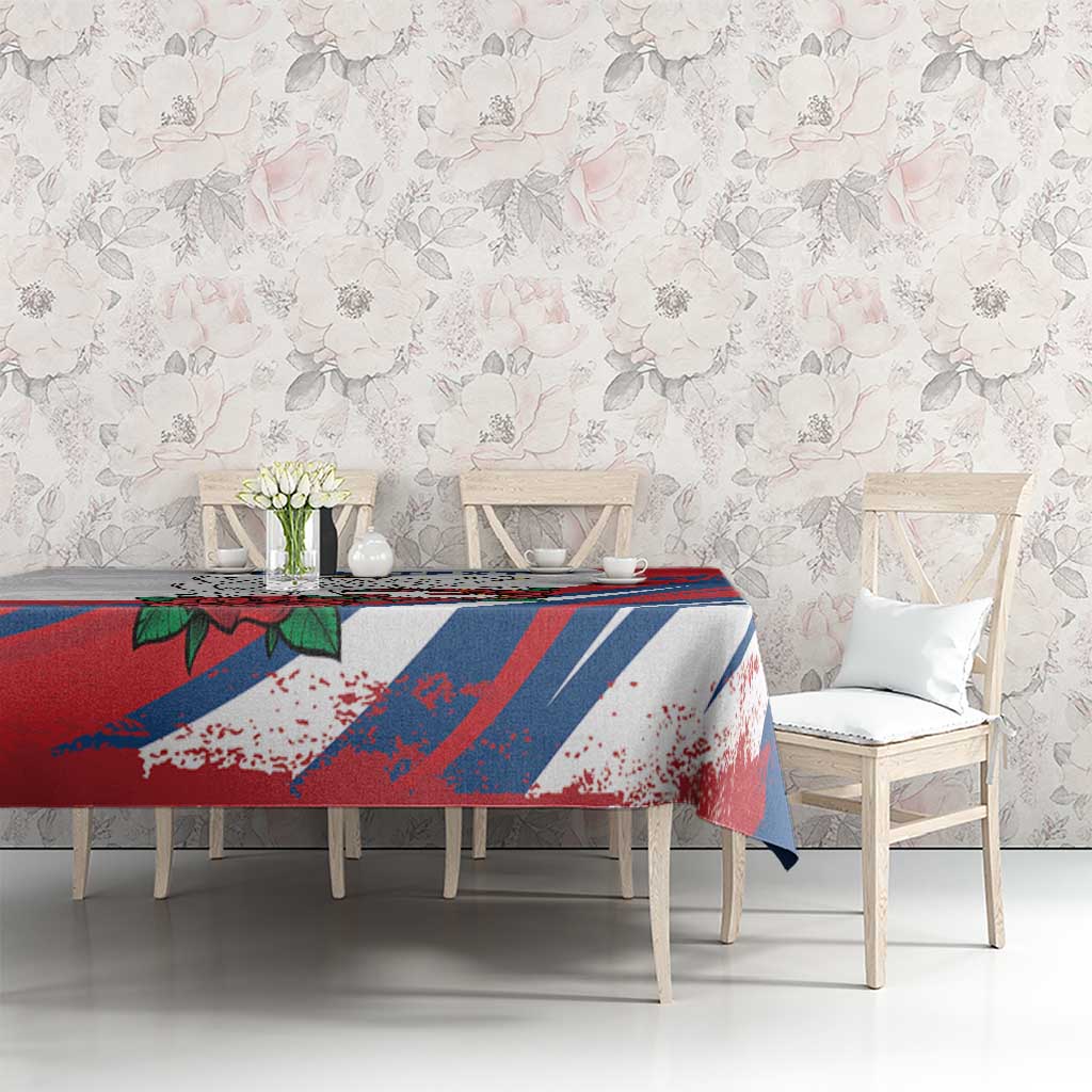 Personalized Czech Republic Tablecloth Pravda Vitezi With Rose