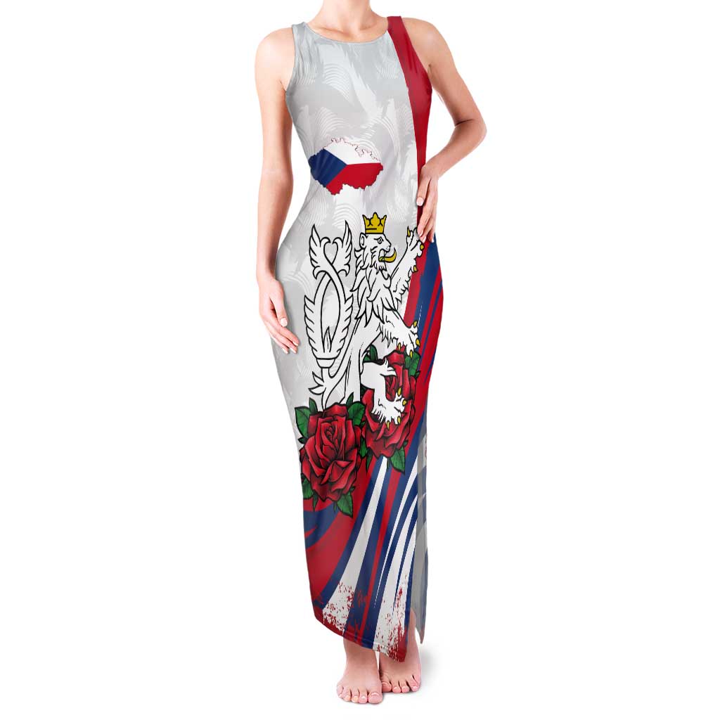 Personalized Czech Republic Tank Maxi Dress Pravda Vitezi With Rose