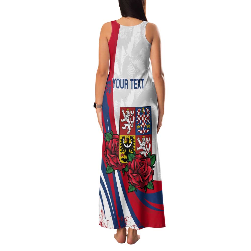 Personalized Czech Republic Tank Maxi Dress Pravda Vitezi With Rose