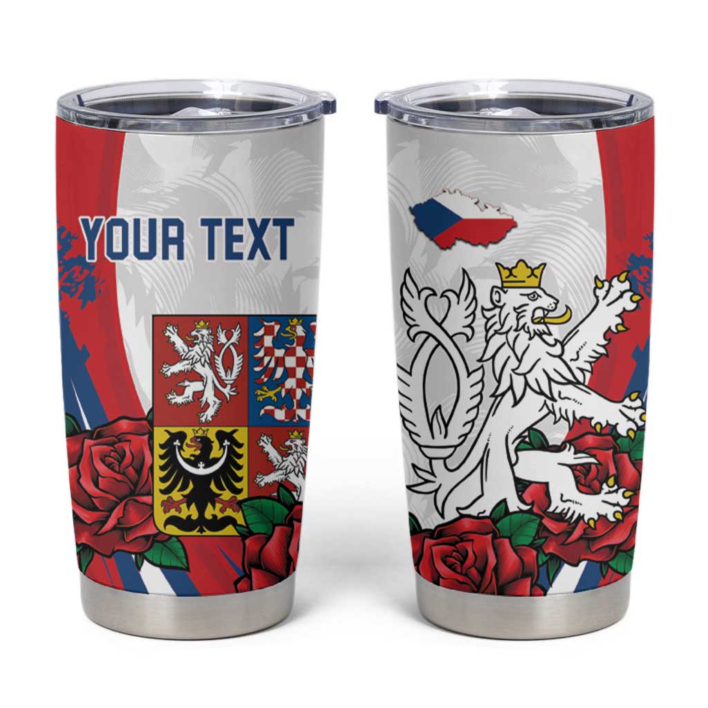 Personalized Czech Republic Tumbler Cup Pravda Vitezi With Rose