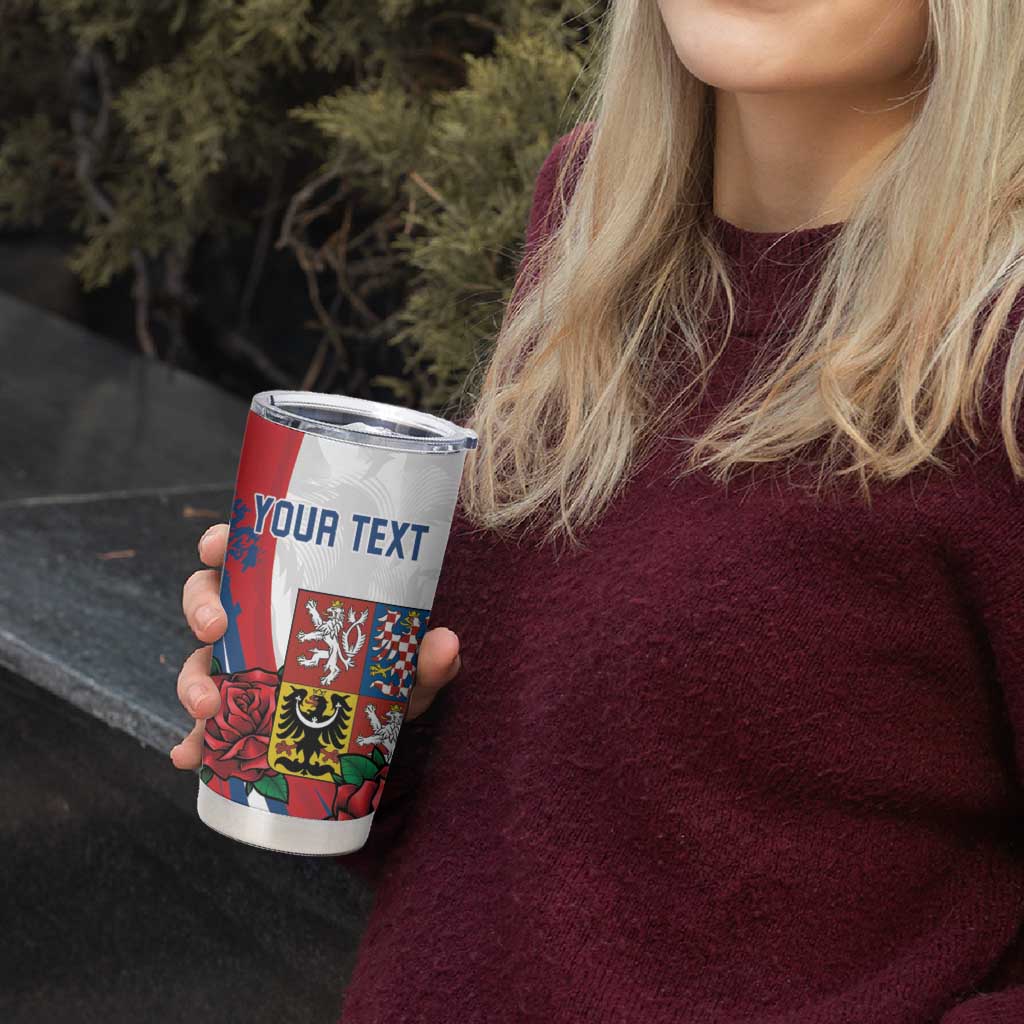 Personalized Czech Republic Tumbler Cup Pravda Vitezi With Rose