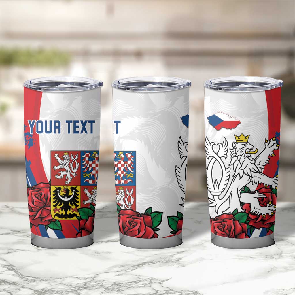 Personalized Czech Republic Tumbler Cup Pravda Vitezi With Rose