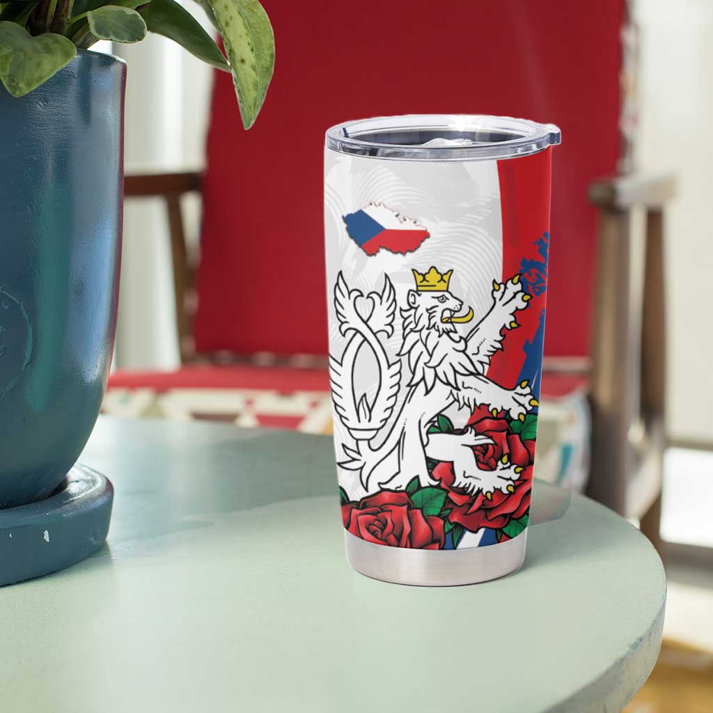 Personalized Czech Republic Tumbler Cup Pravda Vitezi With Rose