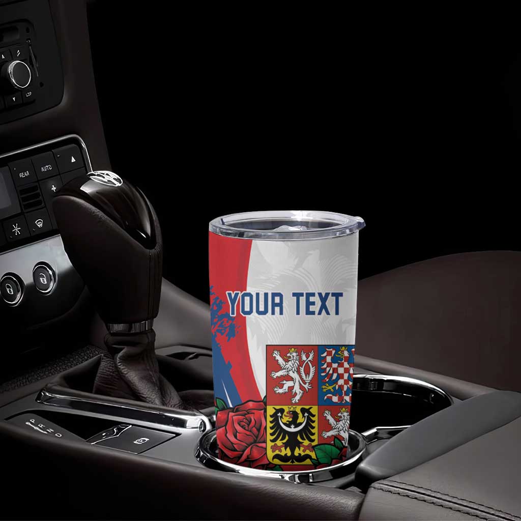 Personalized Czech Republic Tumbler Cup Pravda Vitezi With Rose