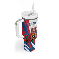 Personalized Czech Republic Tumbler With Handle Pravda Vitezi With Rose