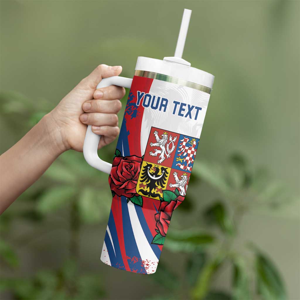 Personalized Czech Republic Tumbler With Handle Pravda Vitezi With Rose