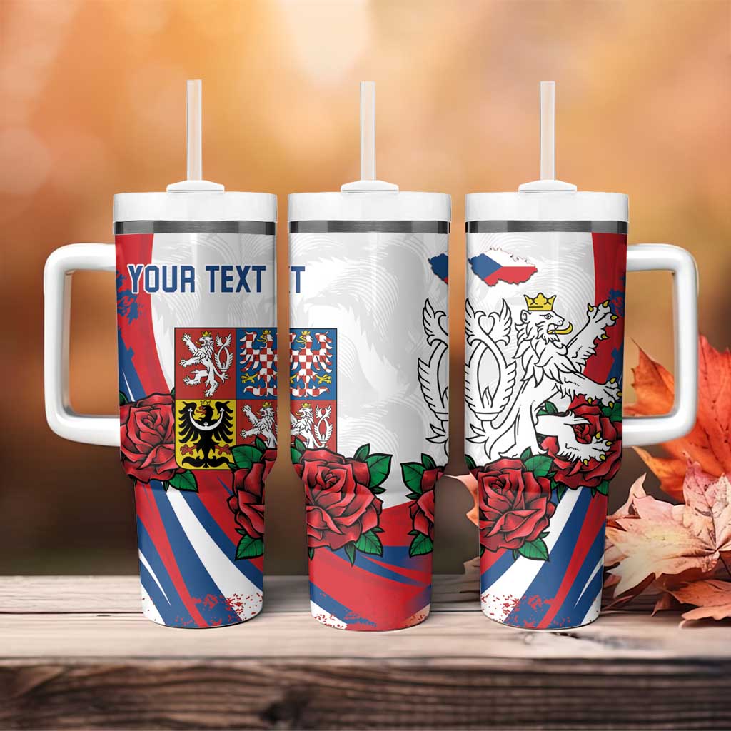 Personalized Czech Republic Tumbler With Handle Pravda Vitezi With Rose
