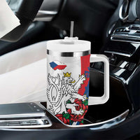 Personalized Czech Republic Tumbler With Handle Pravda Vitezi With Rose