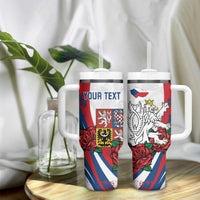 Personalized Czech Republic Tumbler With Handle Pravda Vitezi With Rose