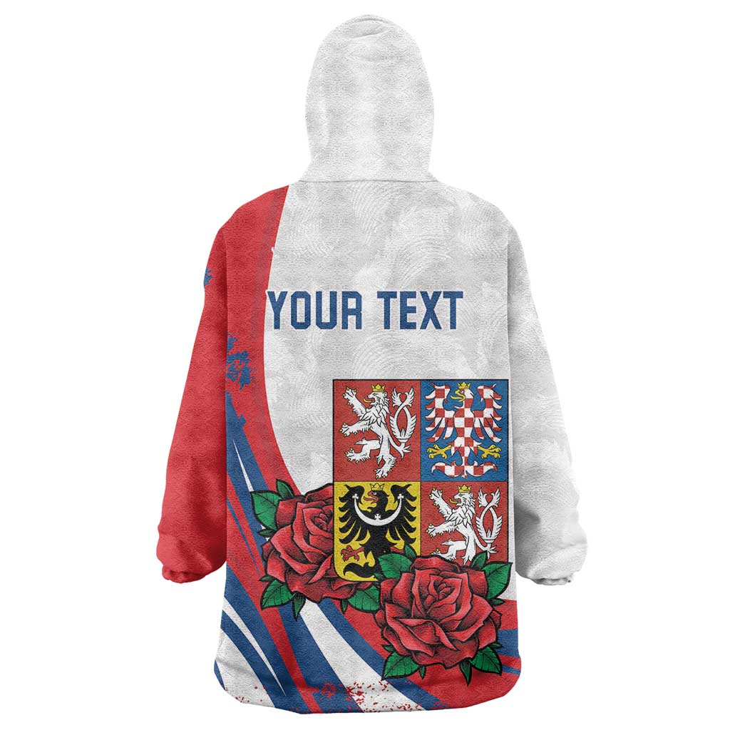 Personalized Czech Republic Wearable Blanket Hoodie Pravda Vitezi With Rose