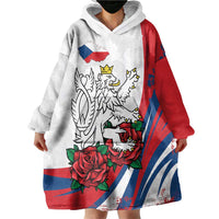 Personalized Czech Republic Wearable Blanket Hoodie Pravda Vitezi With Rose