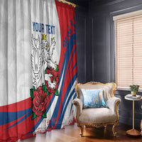 Personalized Czech Republic Window Curtain Pravda Vitezi With Rose