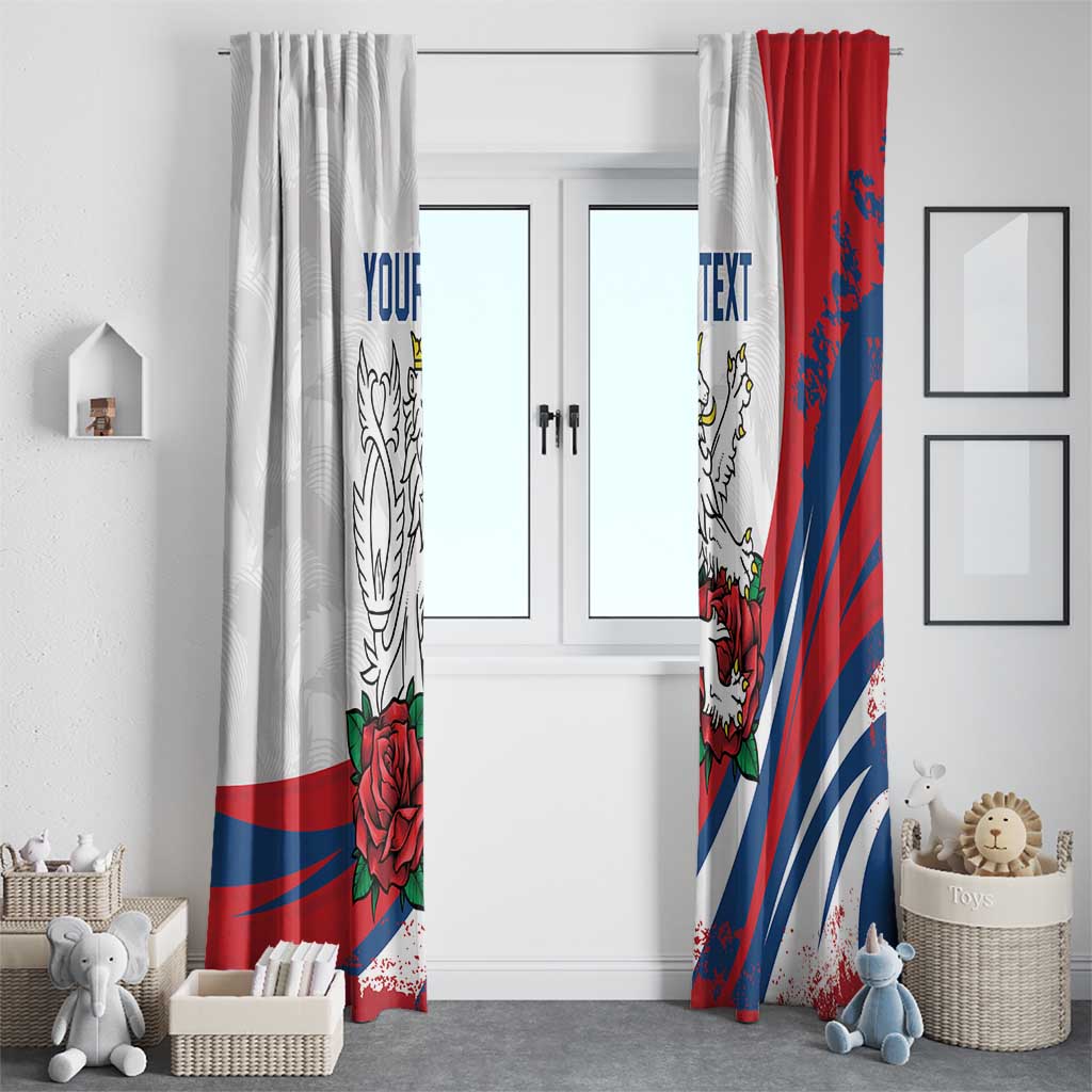 Personalized Czech Republic Window Curtain Pravda Vitezi With Rose