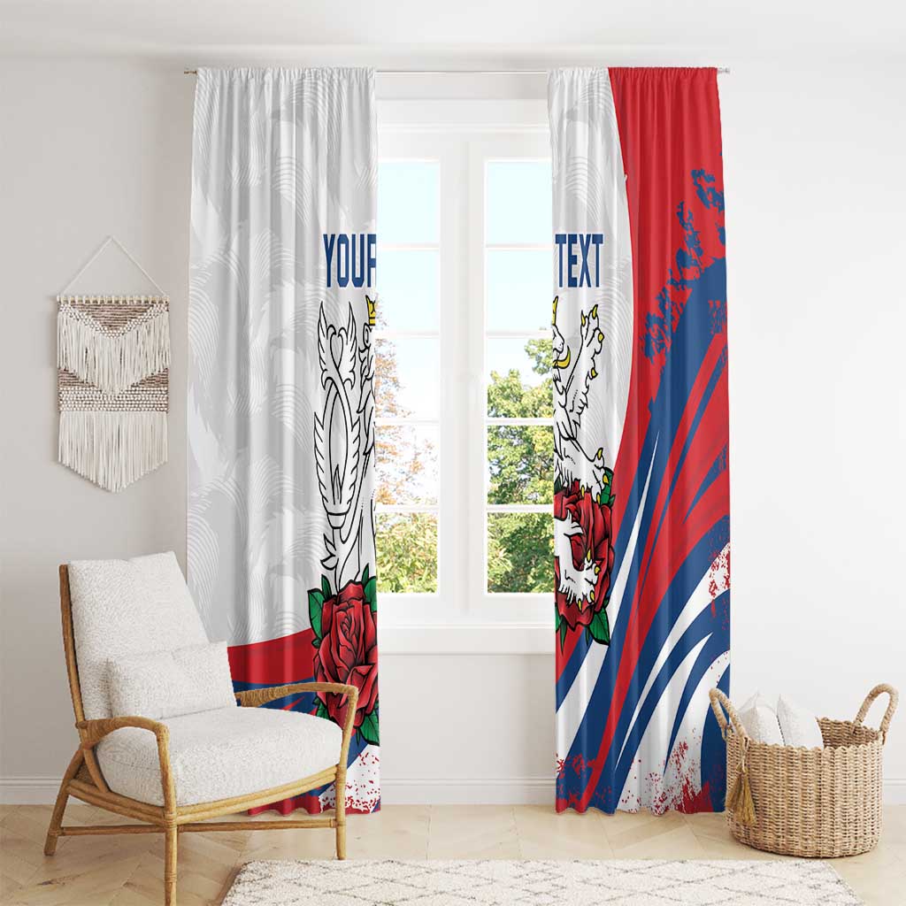 Personalized Czech Republic Window Curtain Pravda Vitezi With Rose