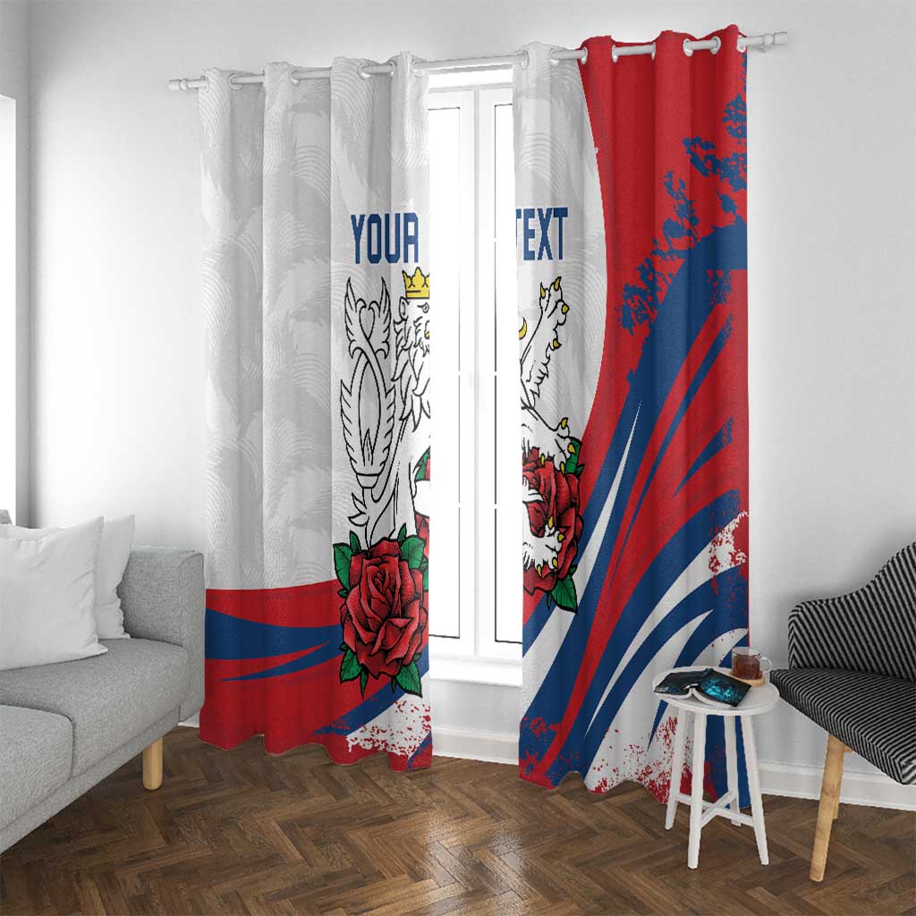 Personalized Czech Republic Window Curtain Pravda Vitezi With Rose