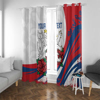 Personalized Czech Republic Window Curtain Pravda Vitezi With Rose