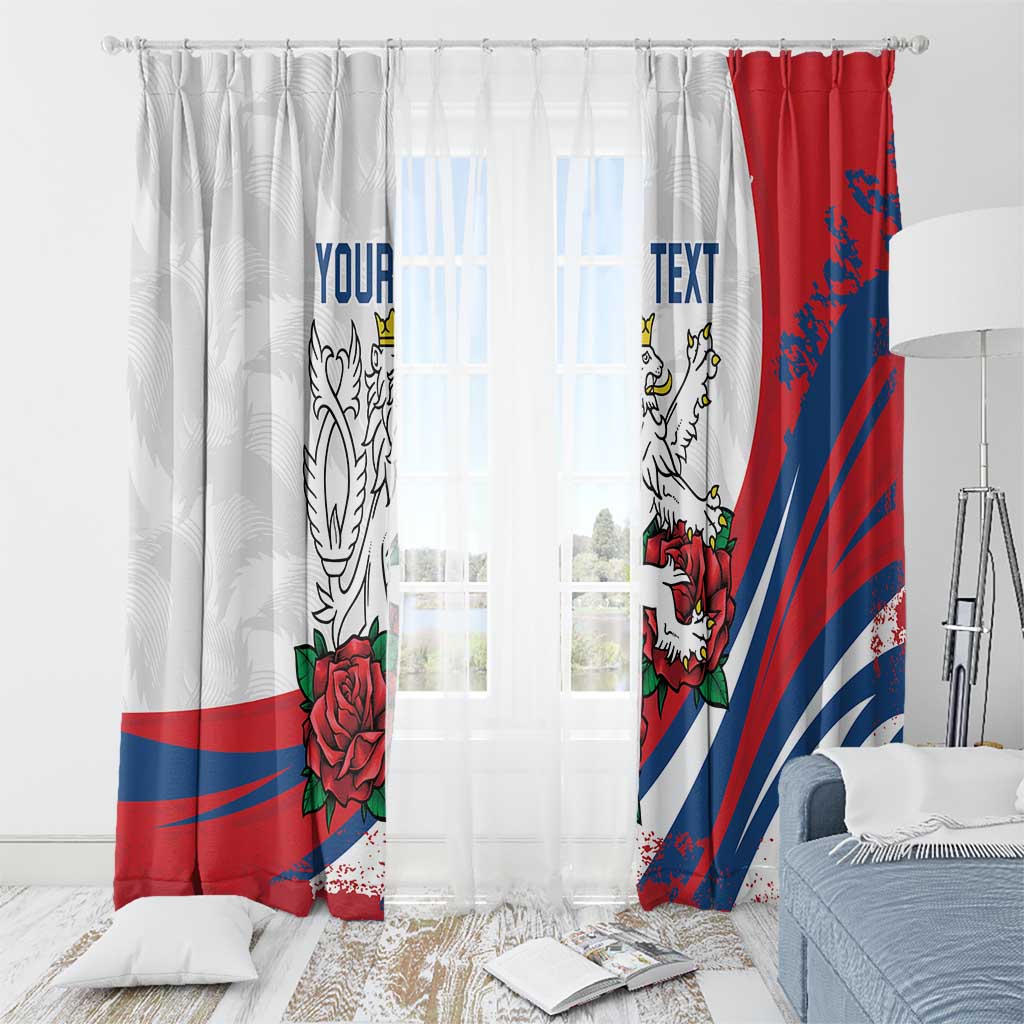 Personalized Czech Republic Window Curtain Pravda Vitezi With Rose