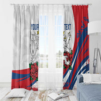 Personalized Czech Republic Window Curtain Pravda Vitezi With Rose