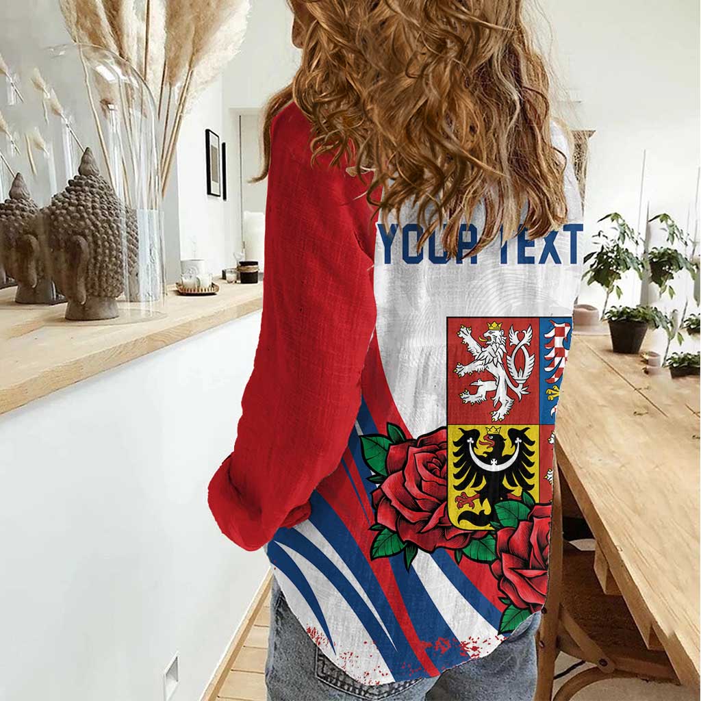 Personalized Czech Republic Women Casual Shirt Pravda Vitezi With Rose