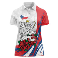 Personalized Czech Republic Women Polo Shirt Pravda Vitezi With Rose