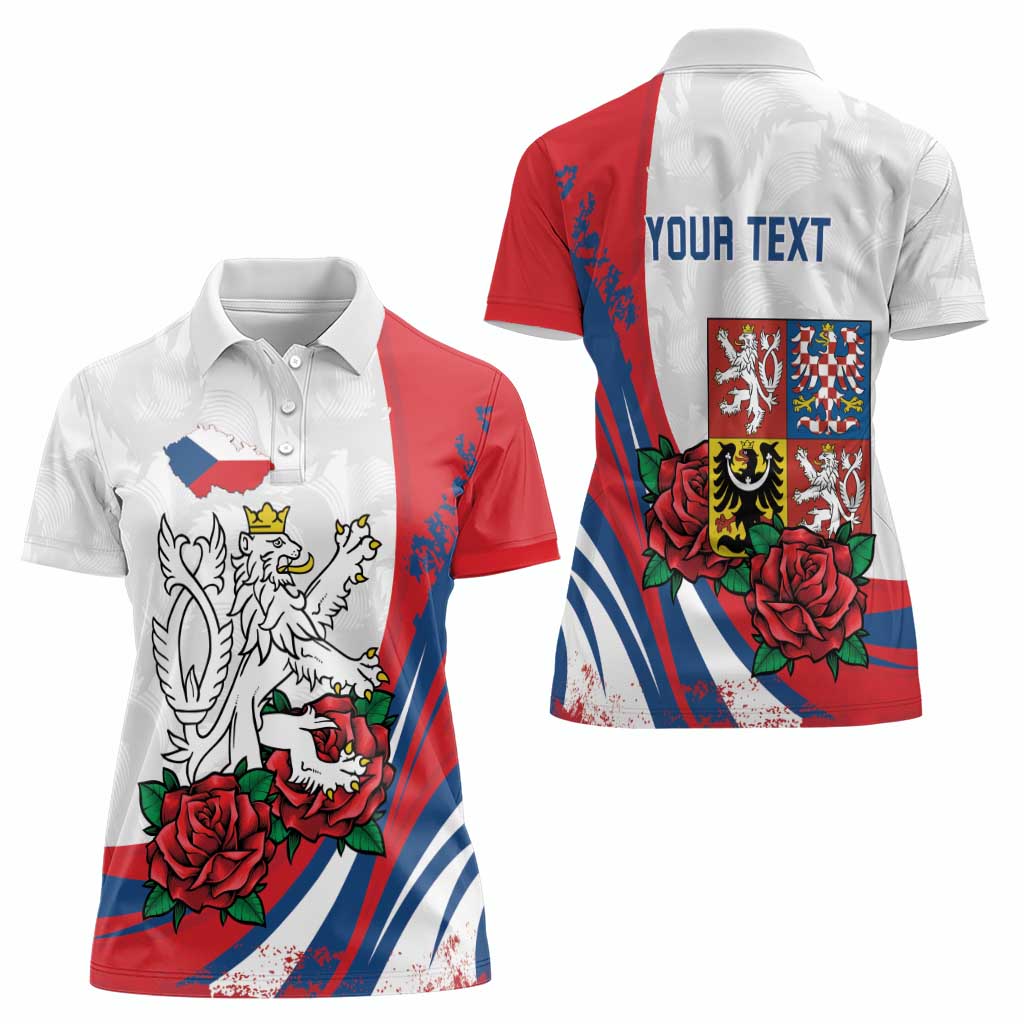 Personalized Czech Republic Women Polo Shirt Pravda Vitezi With Rose