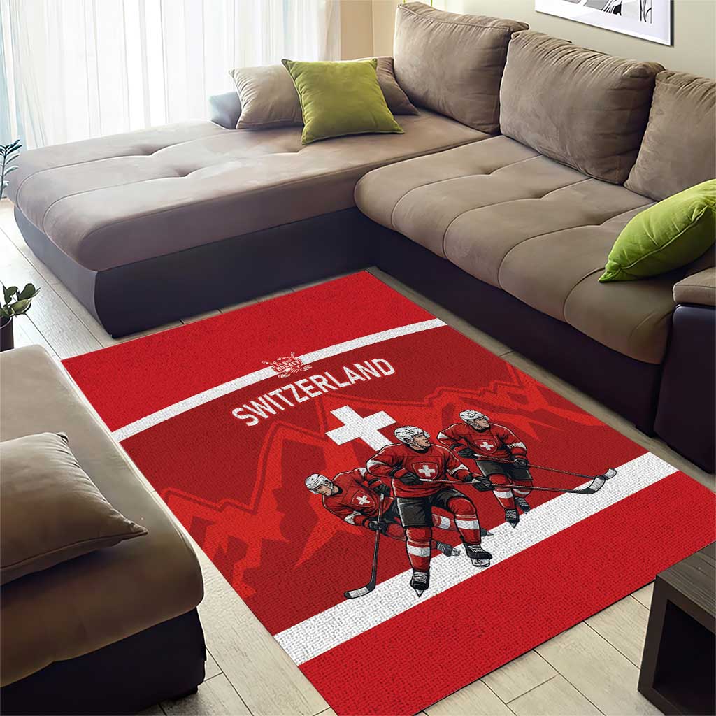 Switzerland Ice Hockey Area Rug La Nati World Glory