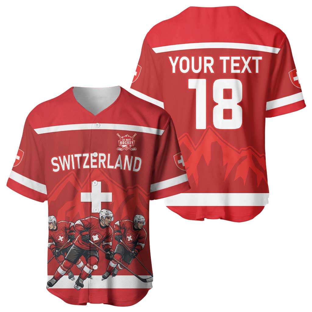 Custom Switzerland Ice Hockey Baseball Jersey La Nati World Glory