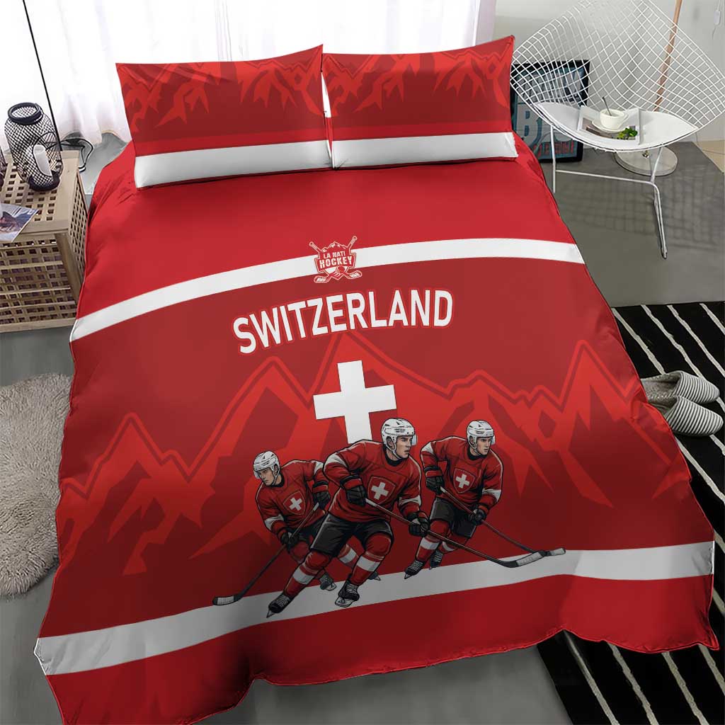 Switzerland Ice Hockey Bedding Set La Nati World Glory