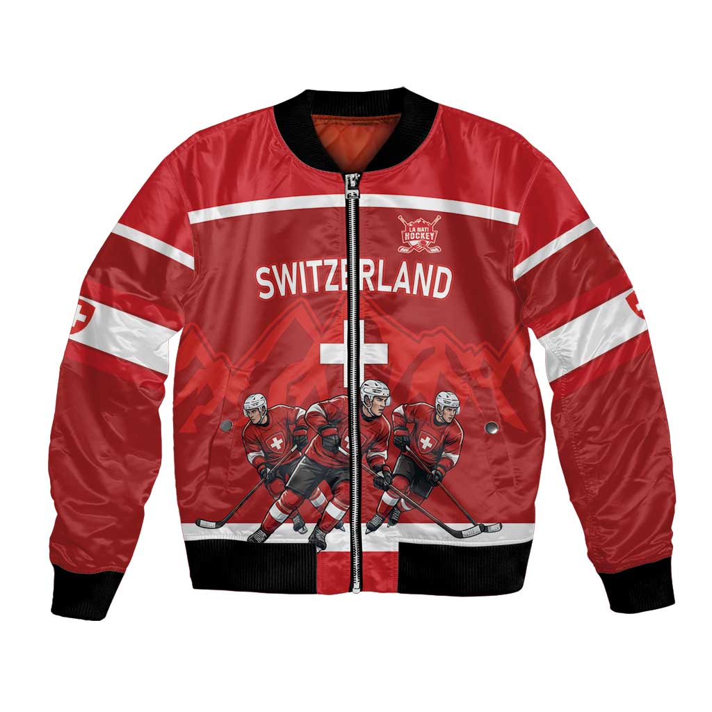 Custom Switzerland Ice Hockey Bomber Jacket La Nati World Glory