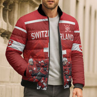 Custom Switzerland Ice Hockey Bomber Puffer Jacket La Nati World Glory