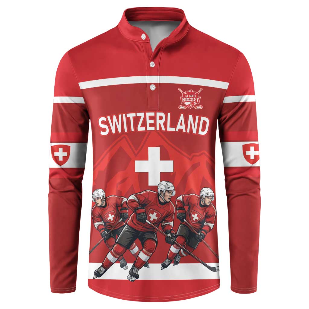 Custom Switzerland Ice Hockey Button Sweatshirt La Nati World Glory