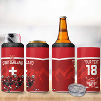Custom Switzerland Ice Hockey 4 in 1 Can Cooler Tumbler La Nati World Glory