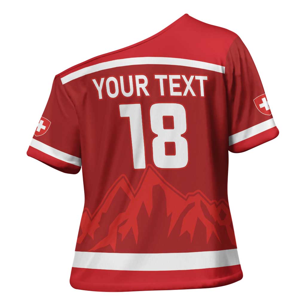 Custom Switzerland Ice Hockey Cross Shoulder Shirt La Nati World Glory