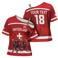Custom Switzerland Ice Hockey Cross Shoulder Shirt La Nati World Glory