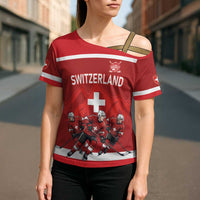 Custom Switzerland Ice Hockey Cross Shoulder Shirt La Nati World Glory