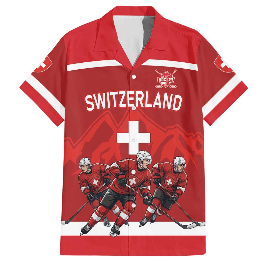 Custom Switzerland Ice Hockey Hawaiian Shirt La Nati World Glory