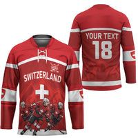 Custom Switzerland Ice Hockey Hockey Jersey La Nati World Glory