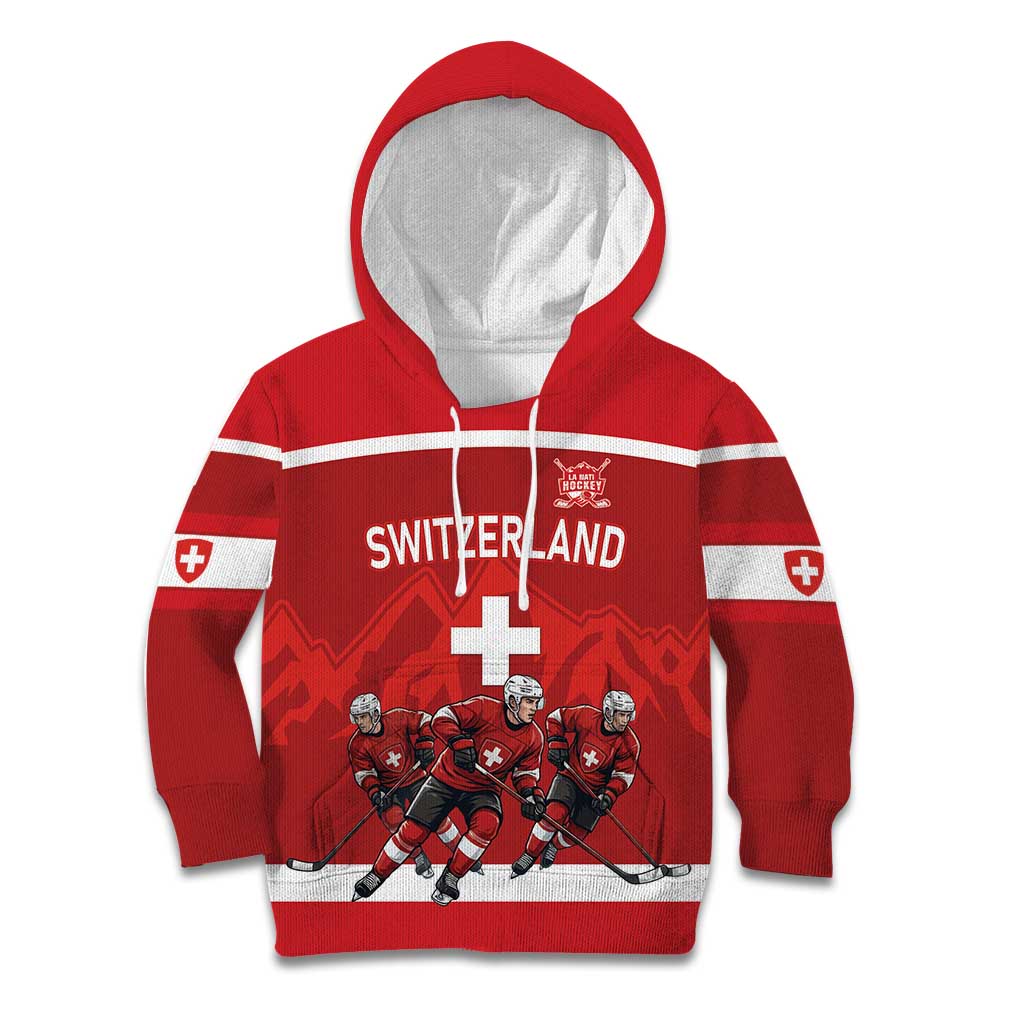 Custom Switzerland Ice Hockey Kid Hoodie La Nati World Glory
