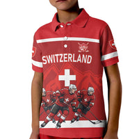 Custom Switzerland Ice Hockey Kid Polo Shirt La Nati World Glory