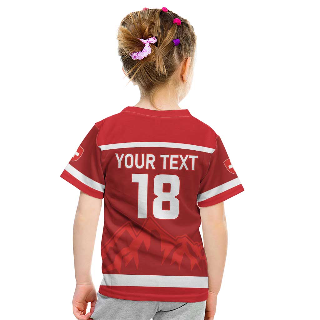 Custom Switzerland Ice Hockey Kid T Shirt La Nati World Glory