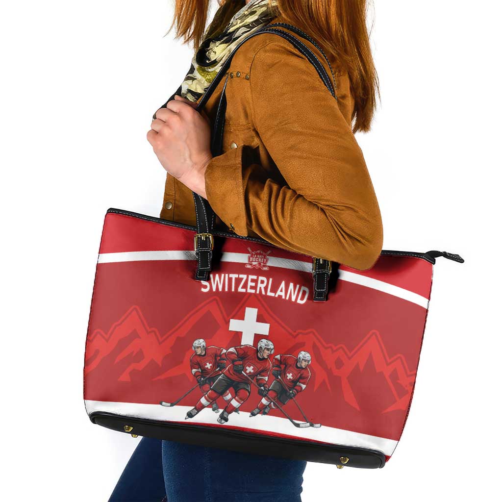 Switzerland Ice Hockey Leather Tote Bag La Nati World Glory