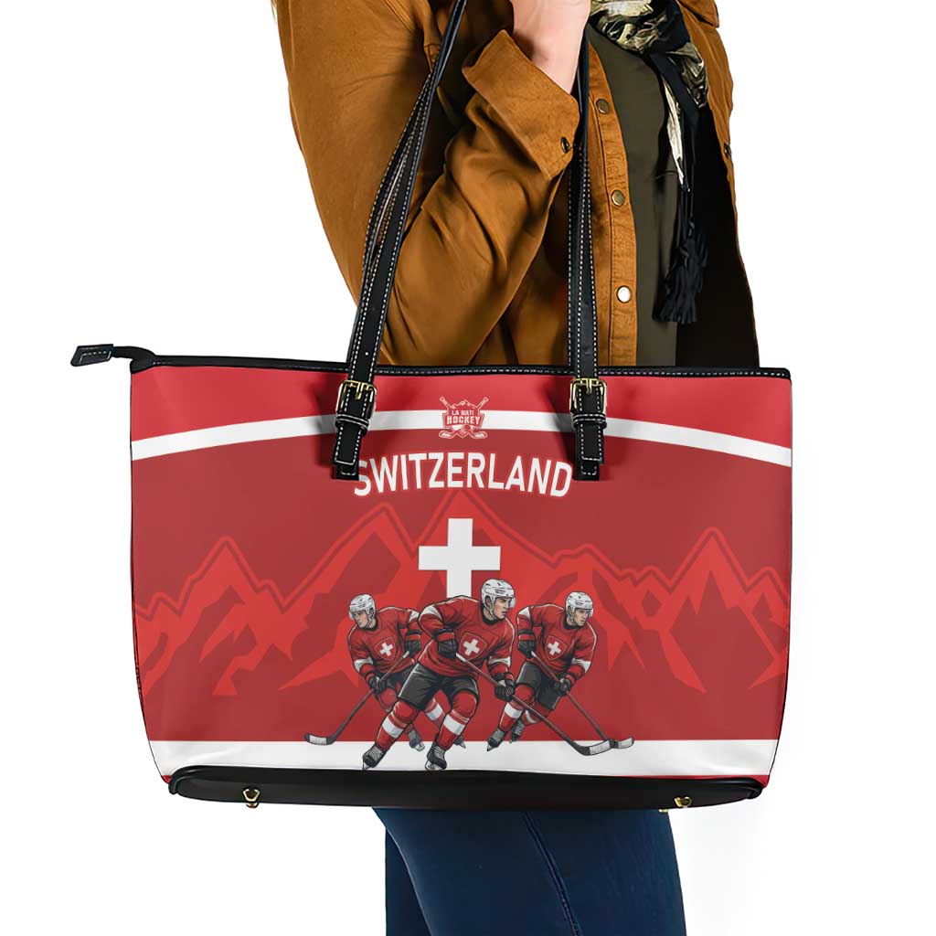 Switzerland Ice Hockey Leather Tote Bag La Nati World Glory