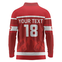 Custom Switzerland Ice Hockey Long Sleeve Polo Shirt La Nati World Glory
