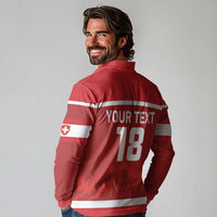 Custom Switzerland Ice Hockey Long Sleeve Polo Shirt La Nati World Glory