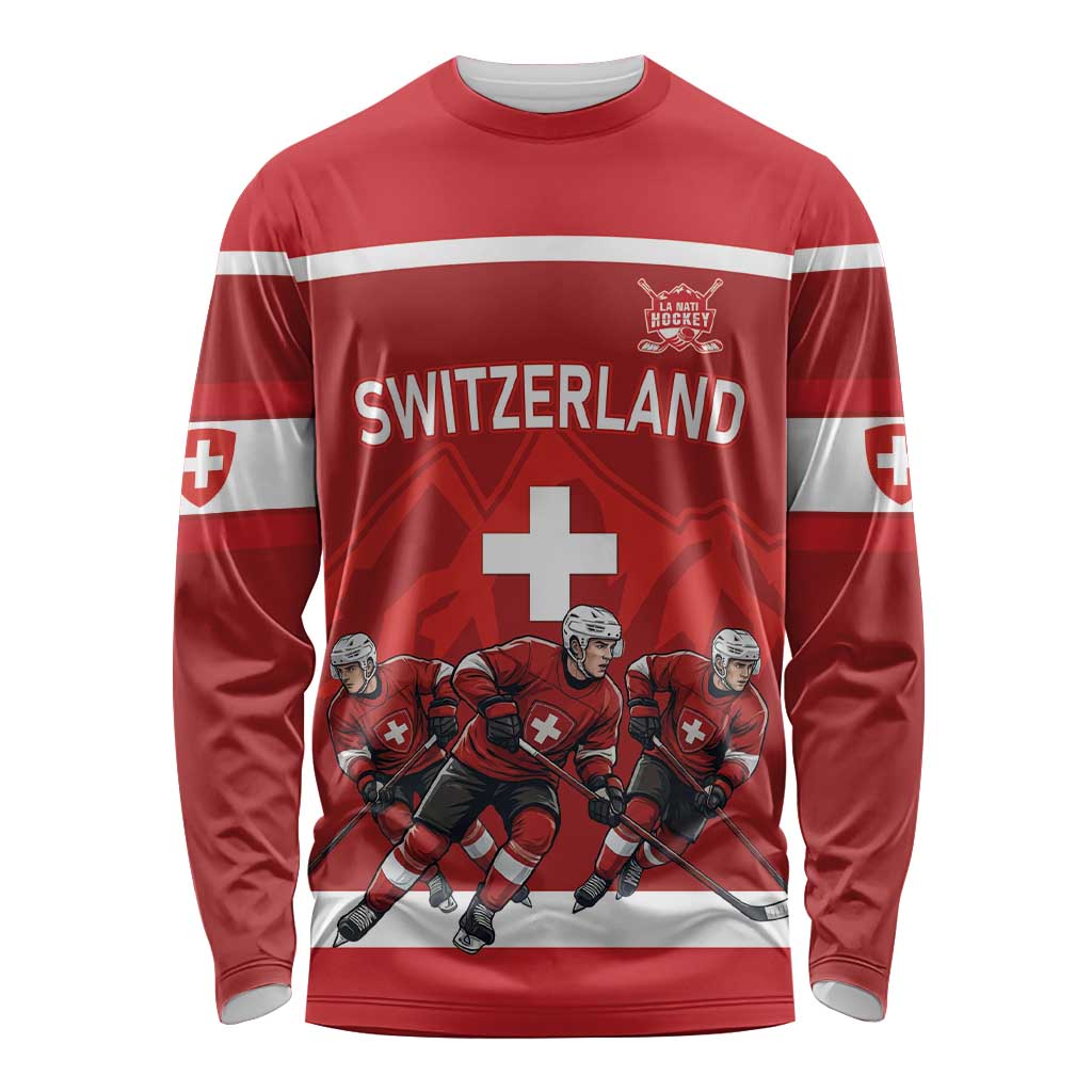 Custom Switzerland Ice Hockey Long Sleeve Shirt La Nati World Glory