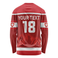 Custom Switzerland Ice Hockey Long Sleeve Shirt La Nati World Glory