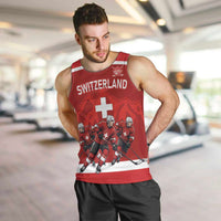 Custom Switzerland Ice Hockey Men Tank Top La Nati World Glory