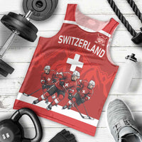 Custom Switzerland Ice Hockey Men Tank Top La Nati World Glory