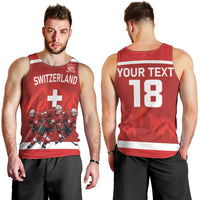 Custom Switzerland Ice Hockey Men Tank Top La Nati World Glory