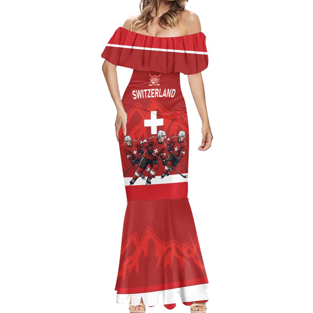 Custom Switzerland Ice Hockey Mermaid Dress La Nati World Glory